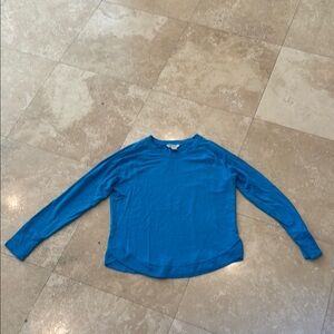 Athleta Blue Crew Neck Sweater Relaxed Fit